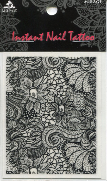 NTB-13 Наклейка Instant Nail Tattoo сетка кружево Mirage