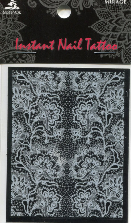 NTW-01 Наклейка Instant Nail Tattoo сетка кружево Mirage