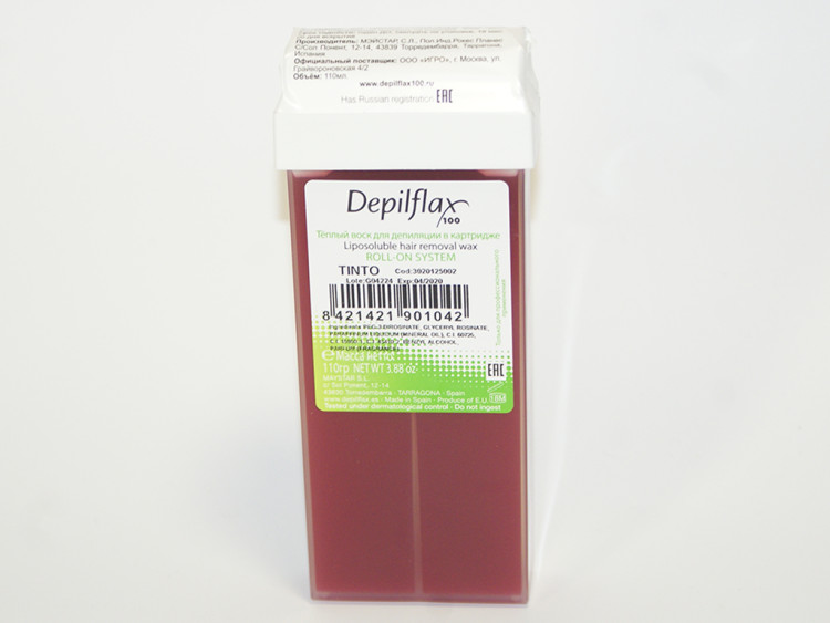 Воск Depilflax в картридже 110 гр Вино-средней плотности 100мл (TINTO)