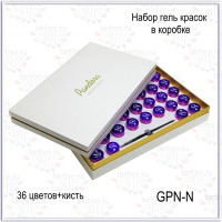 GELLAKTIK PANDORA Набор гель красок 36 цветов + кисть в коробке