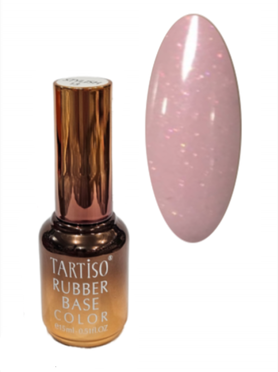 TARTISO RUBBER BASE MICA-02 Каучуковая нюдовая база со слюдой, 15мл