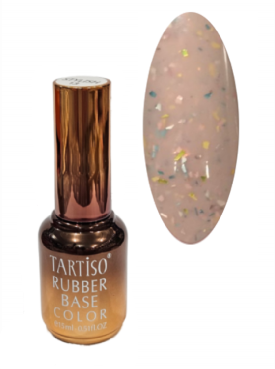 TARTISO RUBBER BASE MICA-06 Каучуковая нюдовая база со слюдой, 15мл