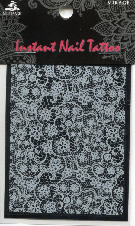 NTW-02 Наклейка Instant Nail Tattoo сетка кружево Mirage