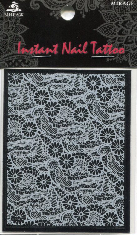 NTW-04 Наклейка Instant Nail Tattoo сетка кружево Mirage
