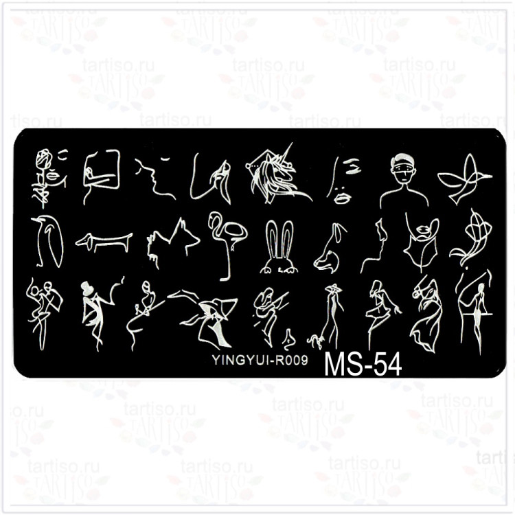 СТЕМПИНГ пластина MS-54,силуэты