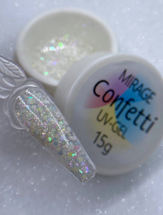 TARTIS0 UV Гель MIRAGE CONFETTI №01 камуфлирующий,15гр