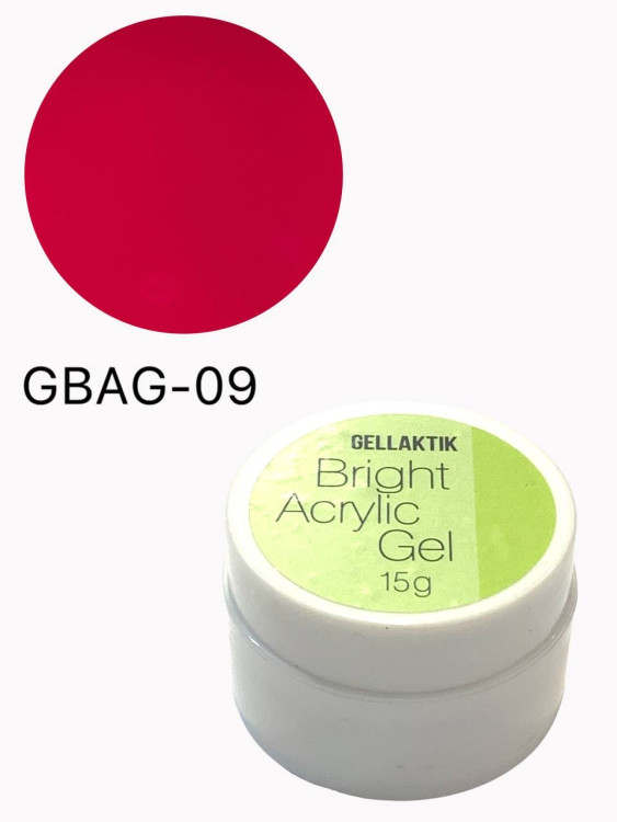 GELLAKTIK BRIGHT ACRYLIC GEL №09 малиновый,15гр