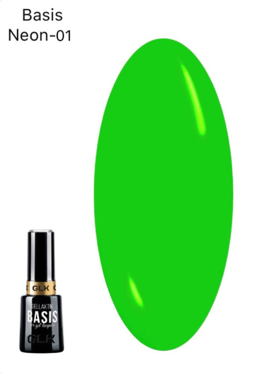 GELLAKTIK BASIS NEON-01 GREEN базовое цветное покрытие,12мл