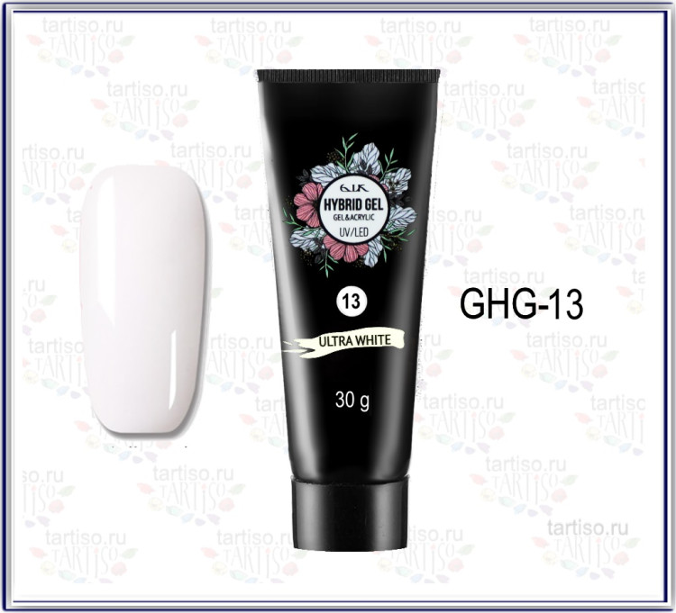 GELLAKTIK HYBRID GEL UV/LED №13 ULTRA WHITE 30гр