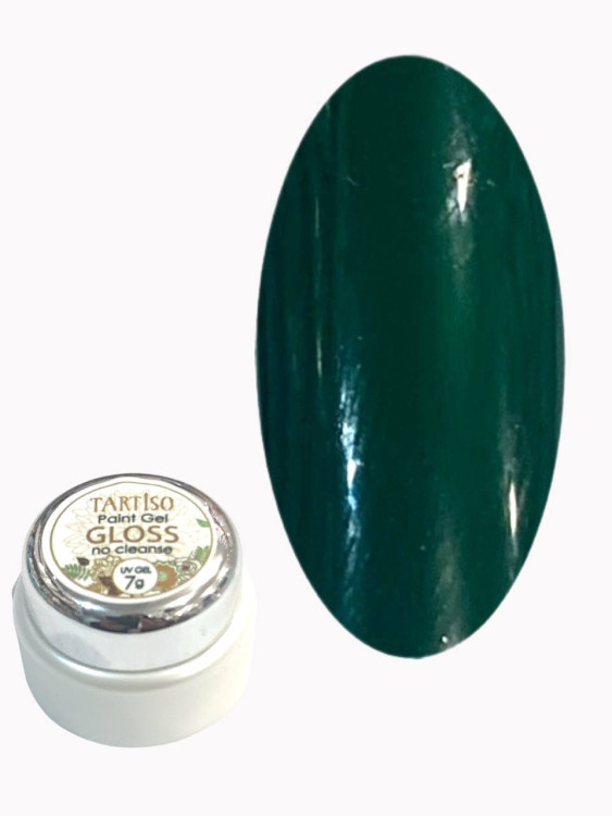 TARTISO GLOSS-001 Гель-краска зеленая без липкого слоя, 7гр